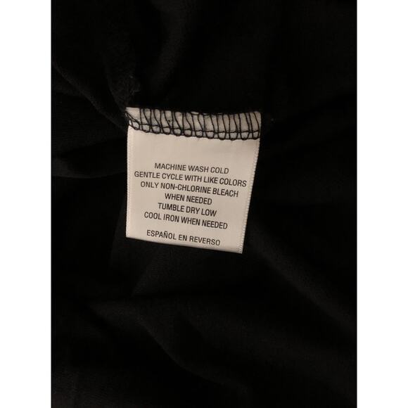 Style & Co Top OX Blk Floral 3/4 Bell Sleeve Tie keyhole Cottage Fairy Whimsy - Picture 5 of 7